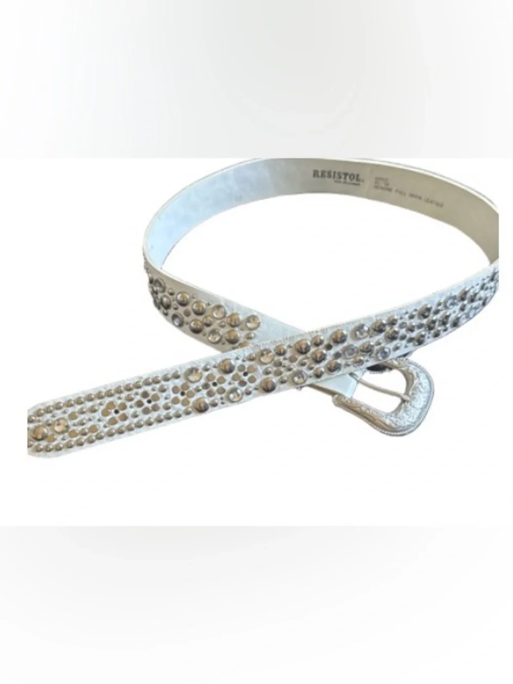 Vintage Resistol Women's Silver western Studded Leather Belt